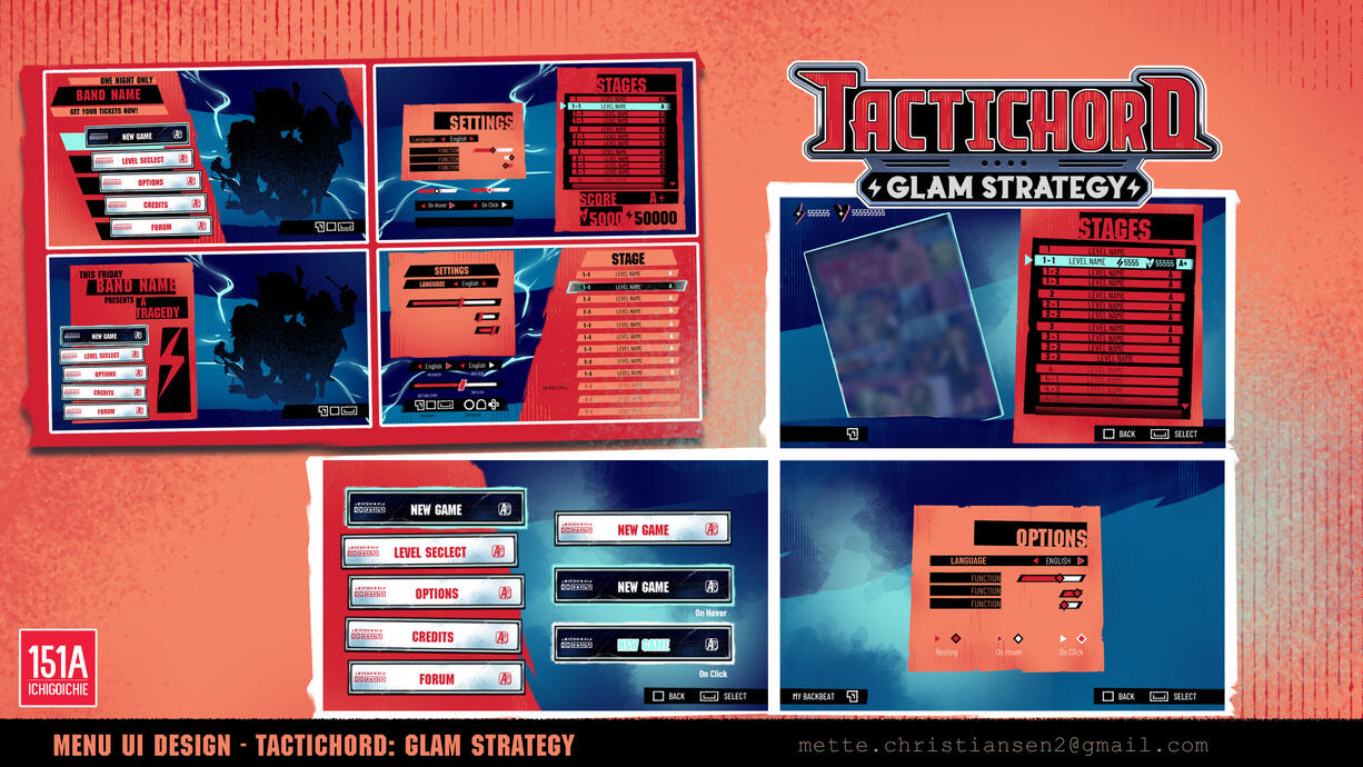 UI design for Tactichord: Glam Strategy