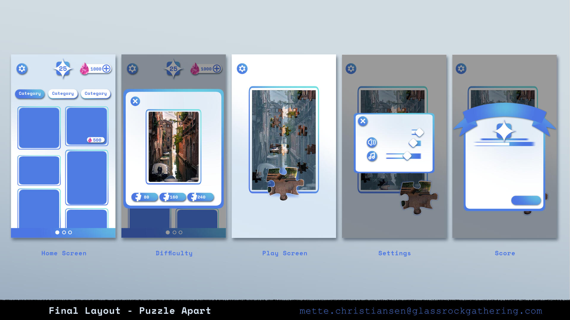 UI Design for Puzzle Game Puzzle Apart
