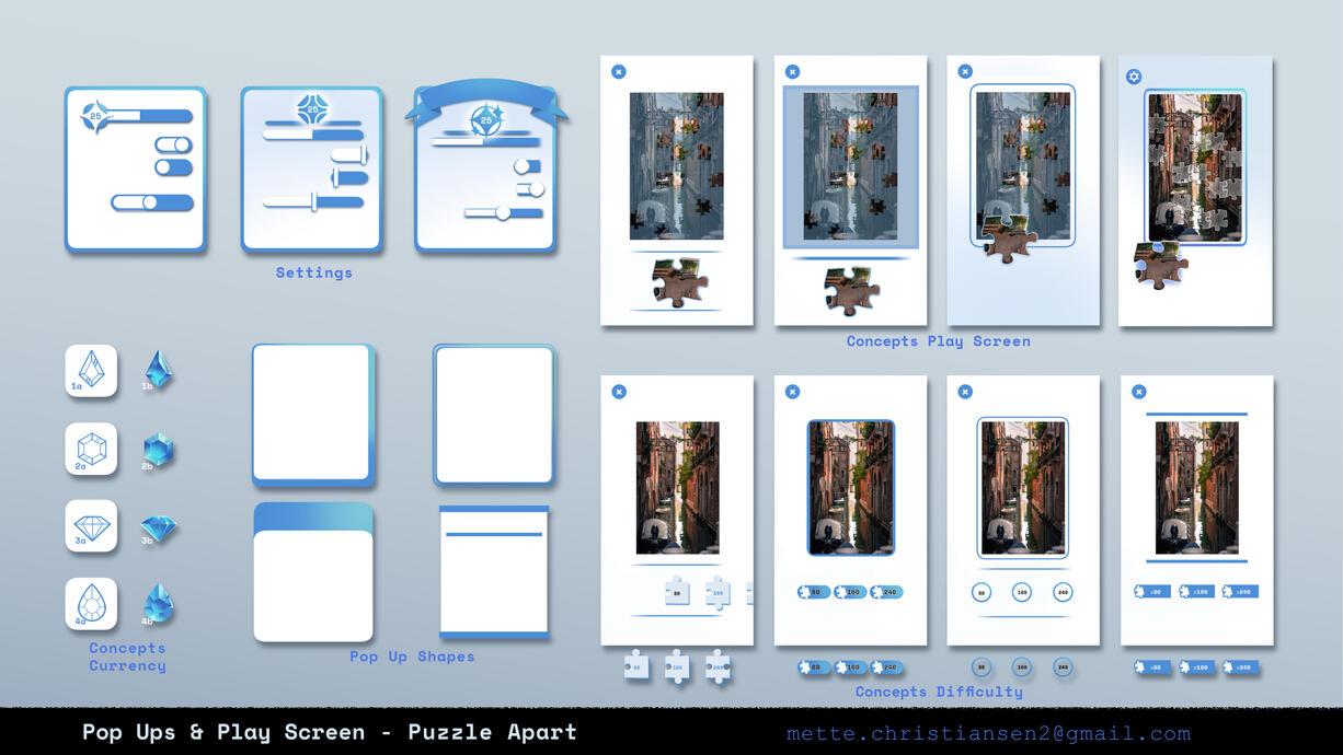 UI Design for Puzzle Game Puzzle Apart