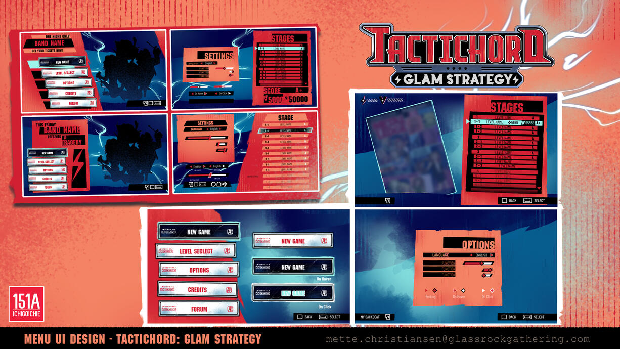 UI design for Tactichord: Glam Strategy