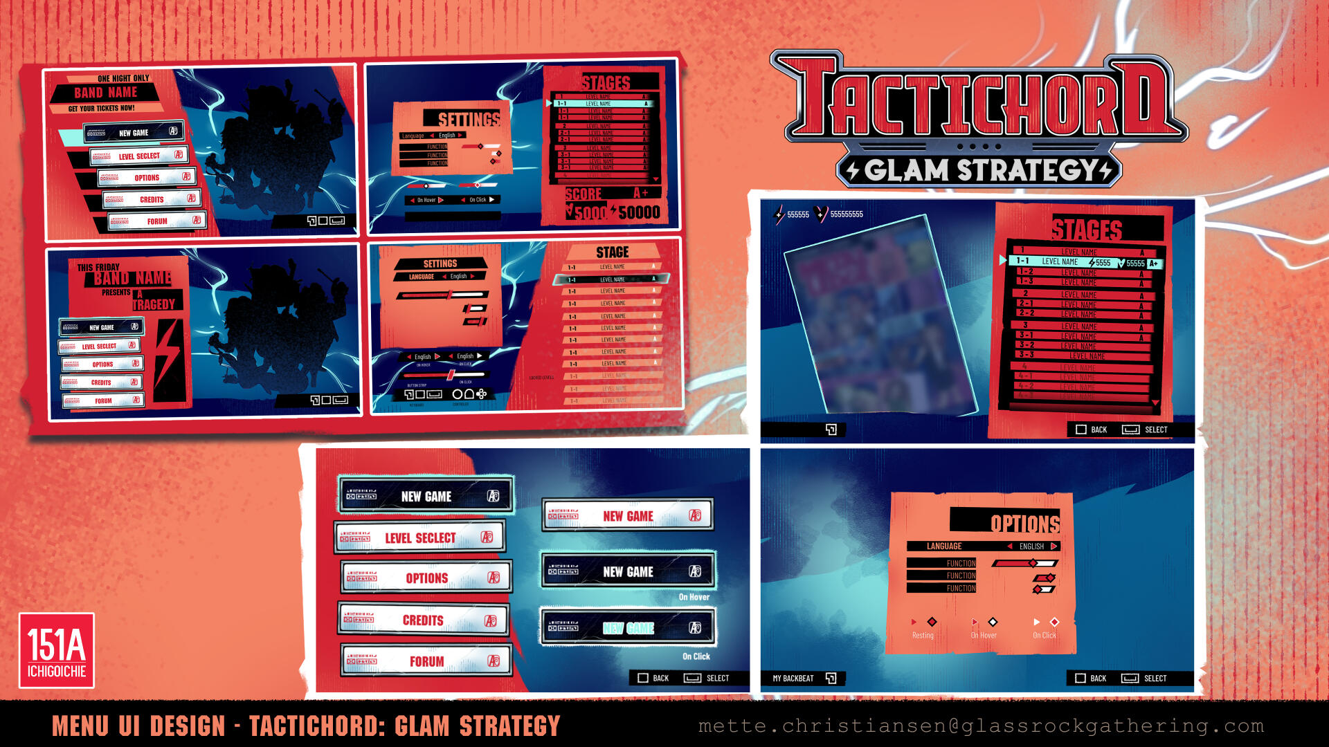 UI design for Tactichord: Glam Strategy